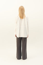 Sekia gament dyed poplin skjorte - white
