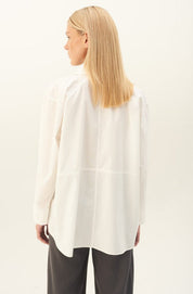 Sekia gament dyed poplin skjorte - white