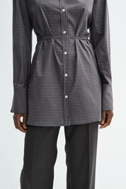 Sebastiana cotton poplin shirt - Charcoal check