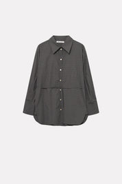 Sebastiana cotton poplin shirt - Charcoal check