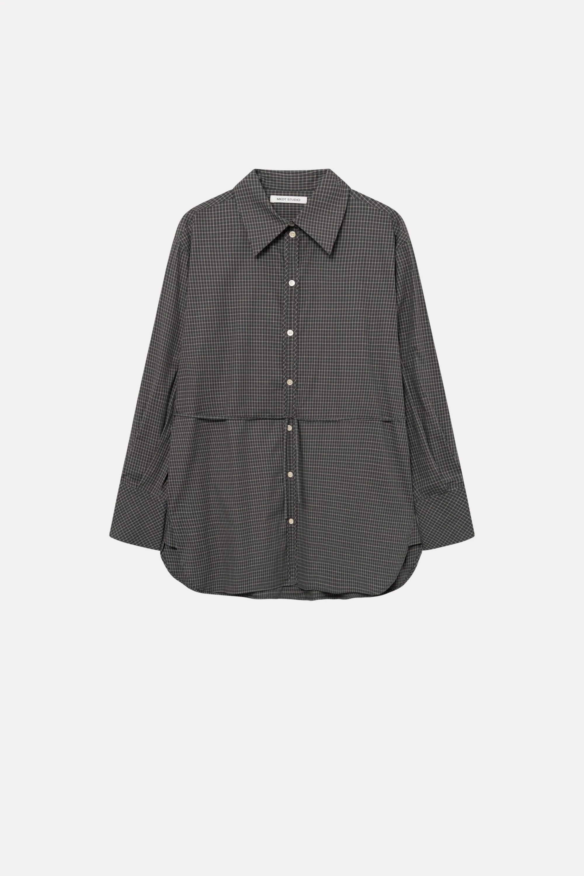 Sebastiana cotton poplin shirt - Charcoal check