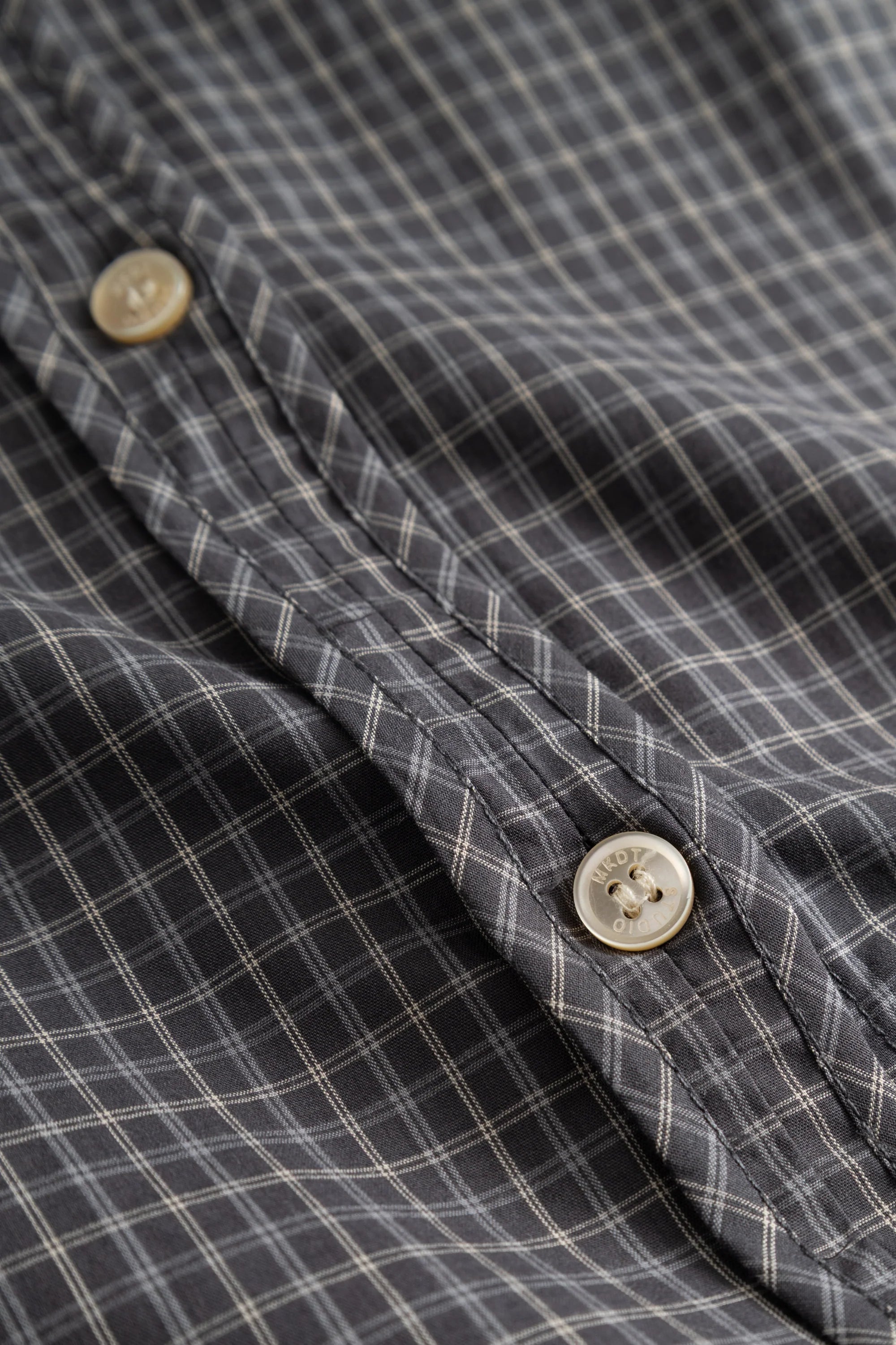 Sebastiana cotton poplin shirt - Charcoal check