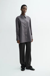 Sebastiana cotton poplin shirt - Charcoal check
