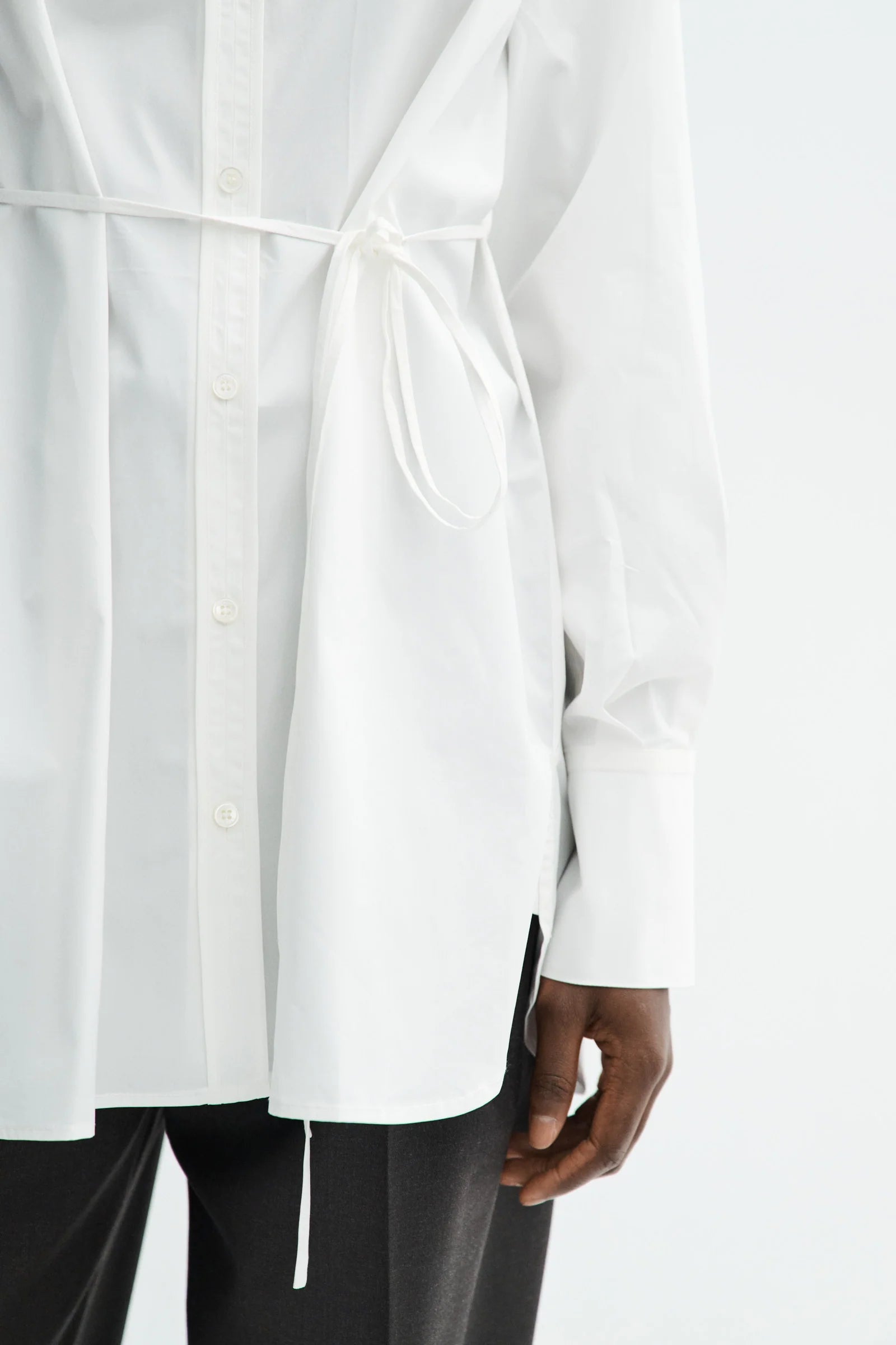 Sebastiana cotton poplin shirt - white