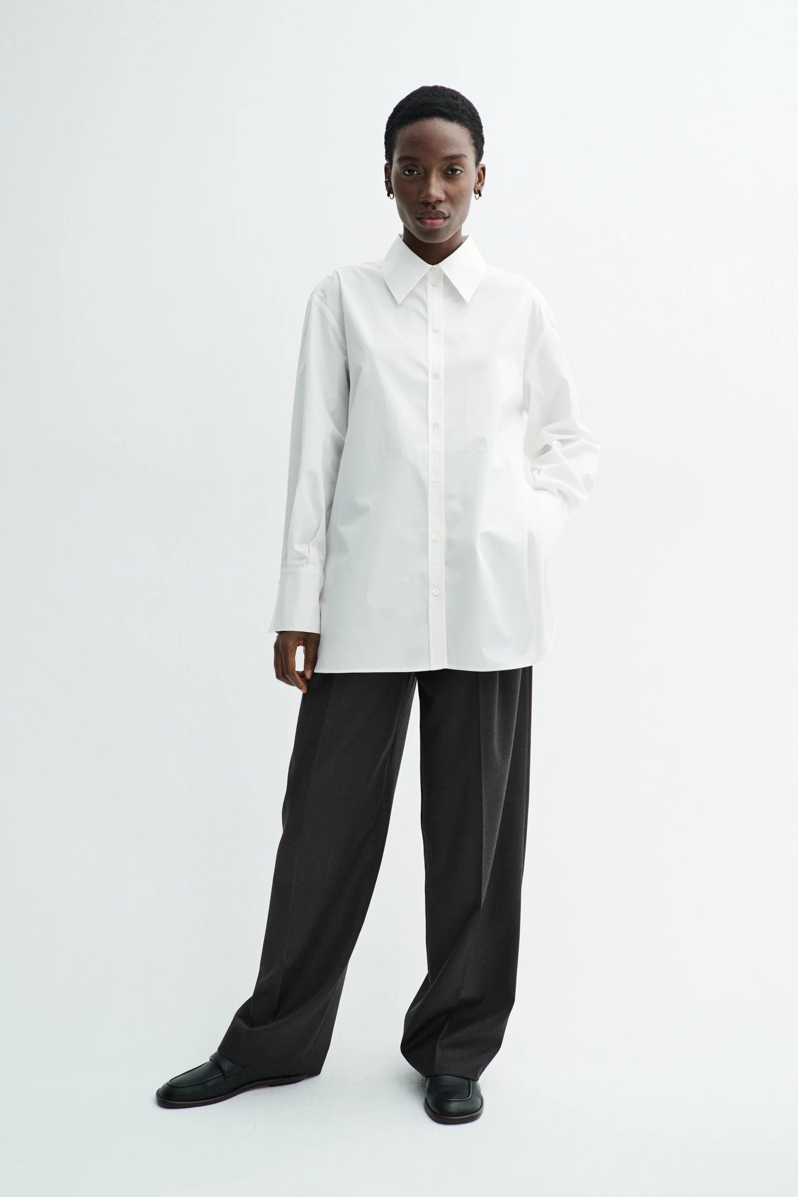 Sebastiana cotton poplin shirt - white