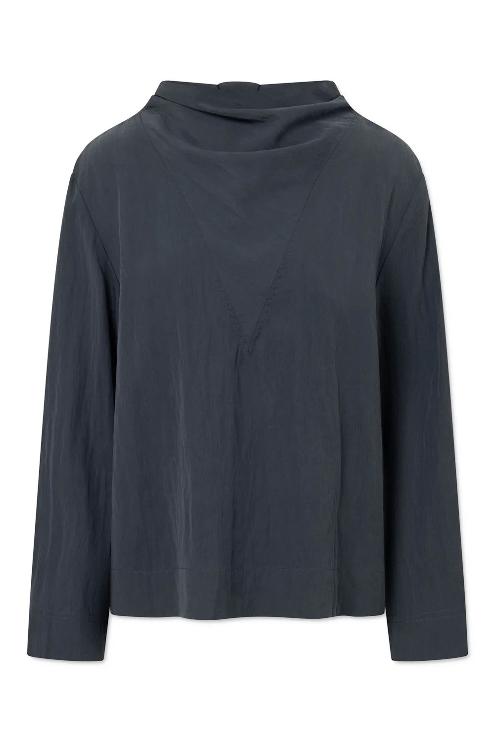 Semira crinkled tencel bluse - Dark navy