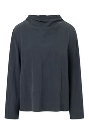 Semira crinkled tencel bluse - Dark navy