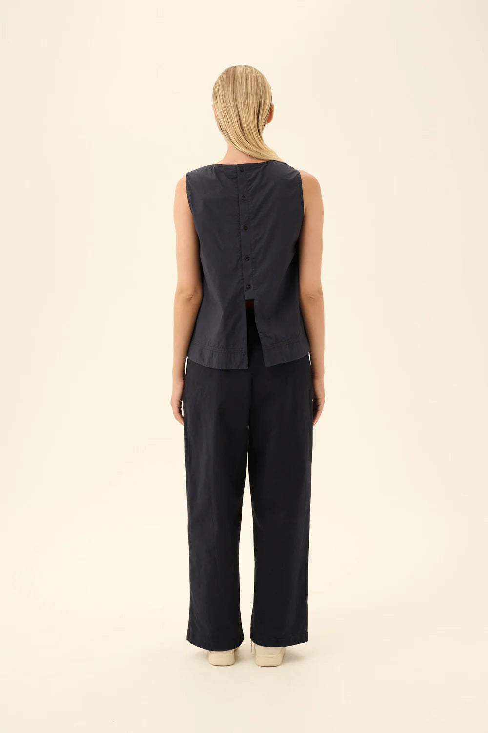 Sharren GMTD poplin top - Dark navy