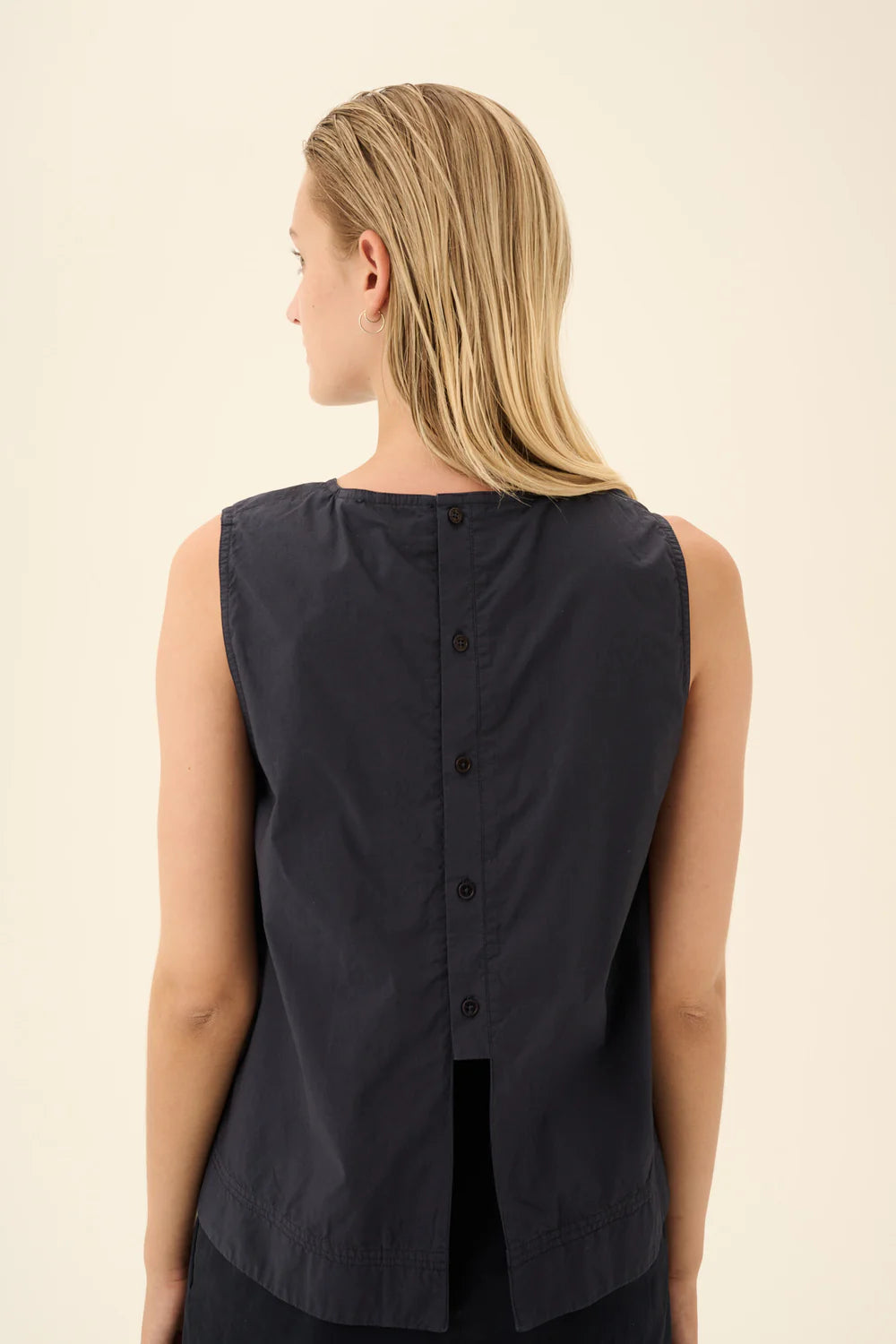 Sharren GMTD poplin top - Dark navy