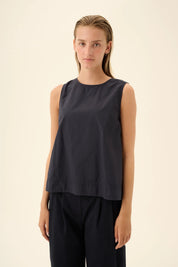 Sharren GMTD poplin top - Dark navy
