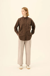 Shelby garment dyed poplin skjorte - Fudge