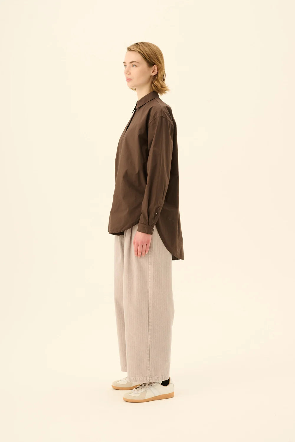 Shelby garment dyed poplin skjorte - Fudge