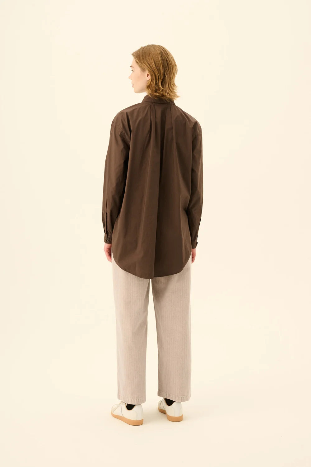 Shelby garment dyed poplin skjorte - Fudge