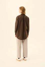 Shelby garment dyed poplin skjorte - Fudge