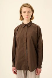 Shelby garment dyed poplin skjorte - Fudge