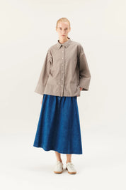 Shina soft poplin stripe shirt - brown