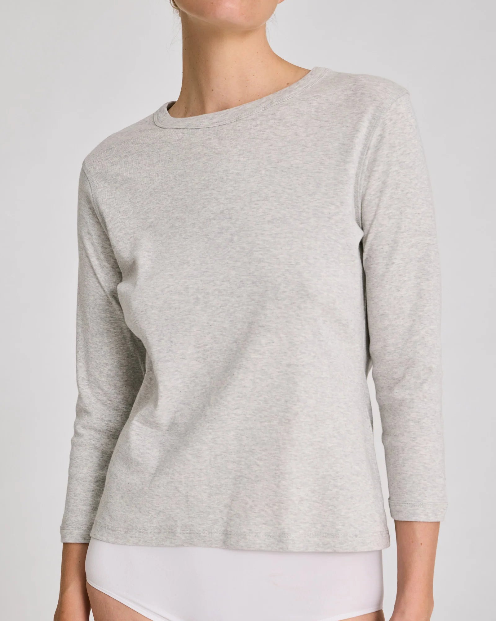 Sascha_3_4_Sleeve_Cotton_Top-Tops_T-shirts-GL20044-601_Light_Grey_Melange-2.webp