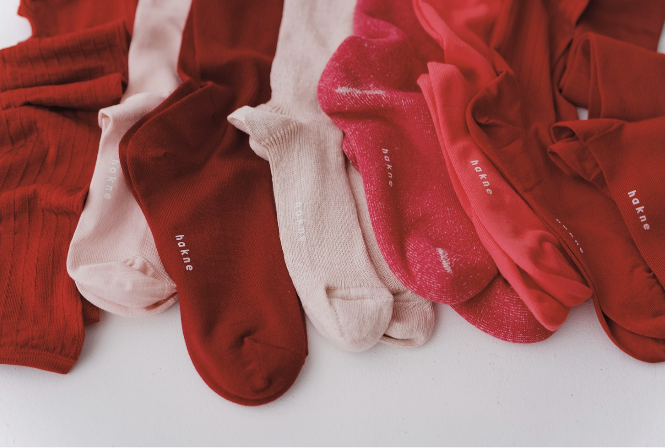 Merino wool ribbed socks - Red