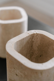 Siv Travertin Vase - Medium
