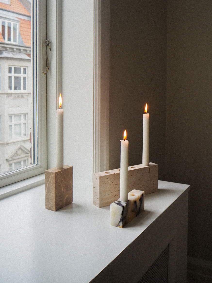 Epode lysestage til 1 lys, Terra marmor
