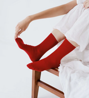 Smooth silk socks - Red