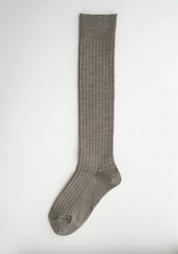 Merino Wool Ribbed high socks - Oatmeal