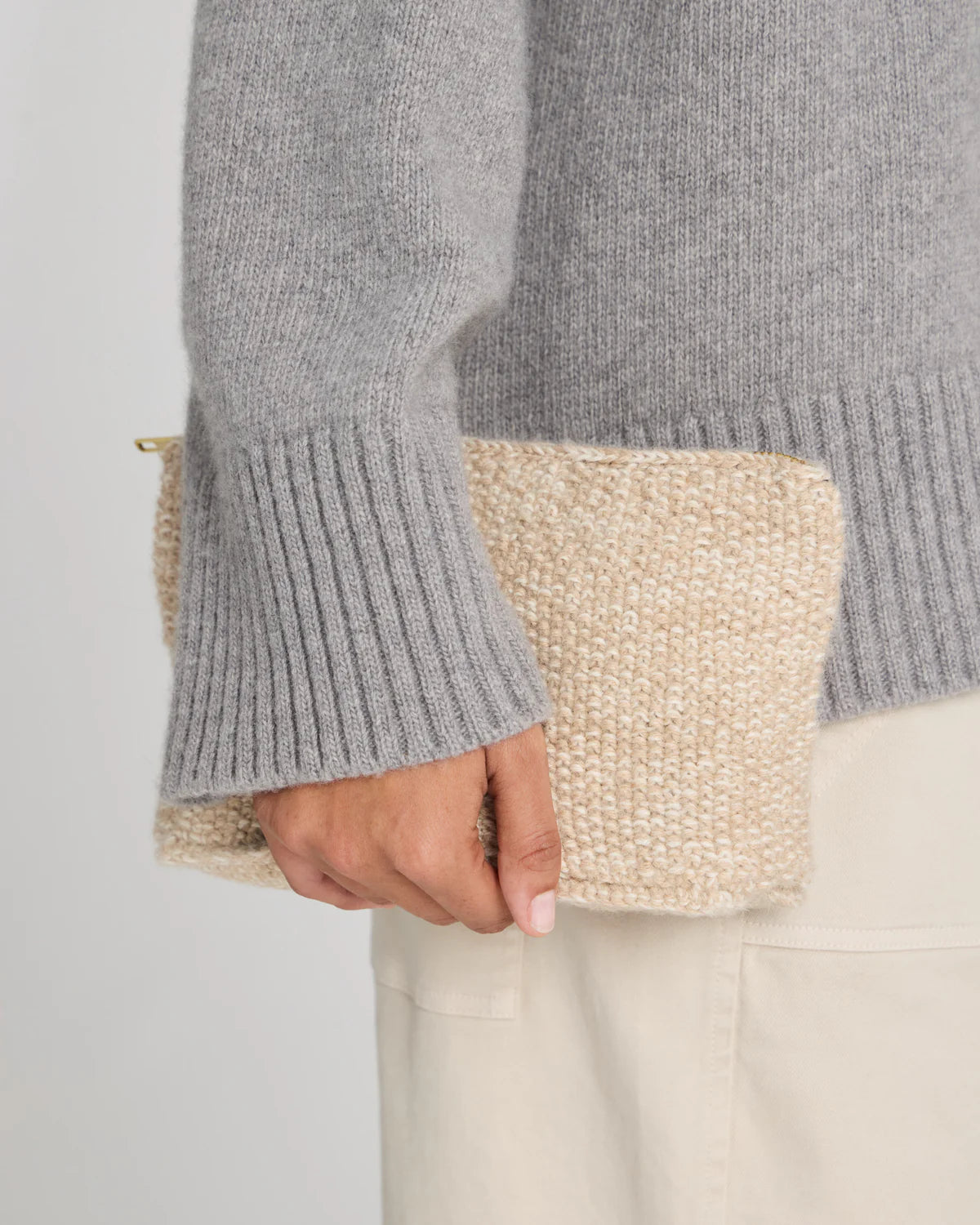Stine clutch - dust power/ecru