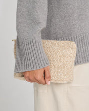 Stine clutch - dust power/ecru