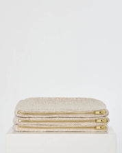 Stine clutch - dust power/ecru