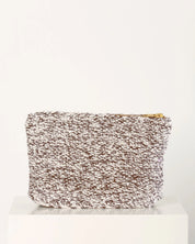 Stine clutch - ecru/brown