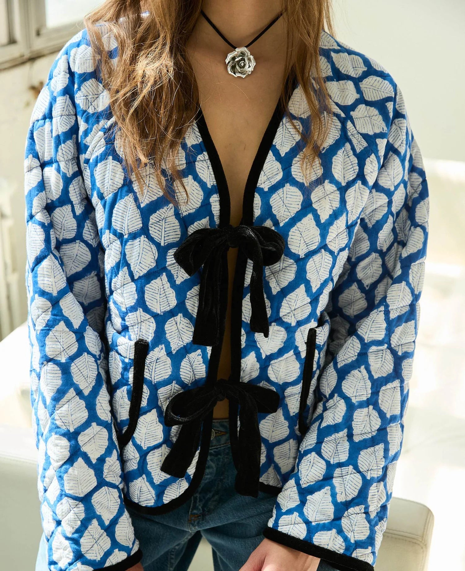 Suvanna jacket - Blue leaves