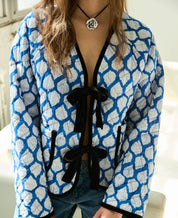 Suvanna jacket - Blue leaves