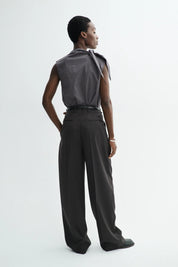 Tash check poplin top