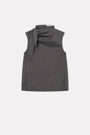 Tash check poplin top
