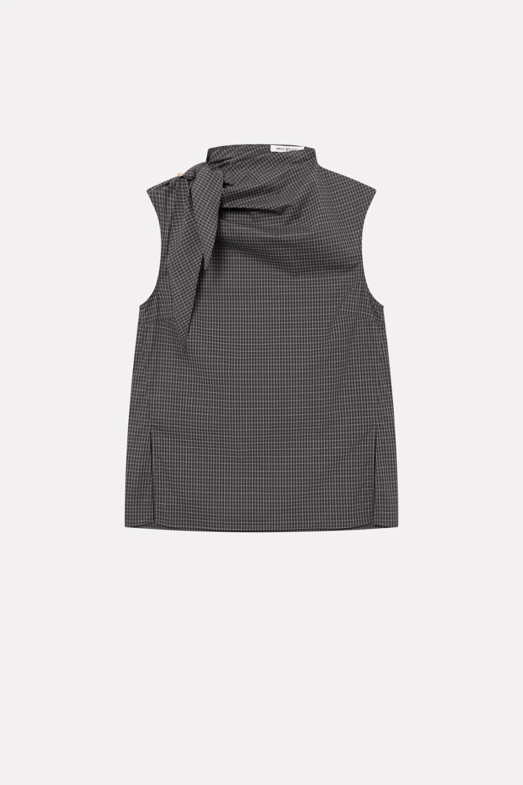 Tash check poplin top