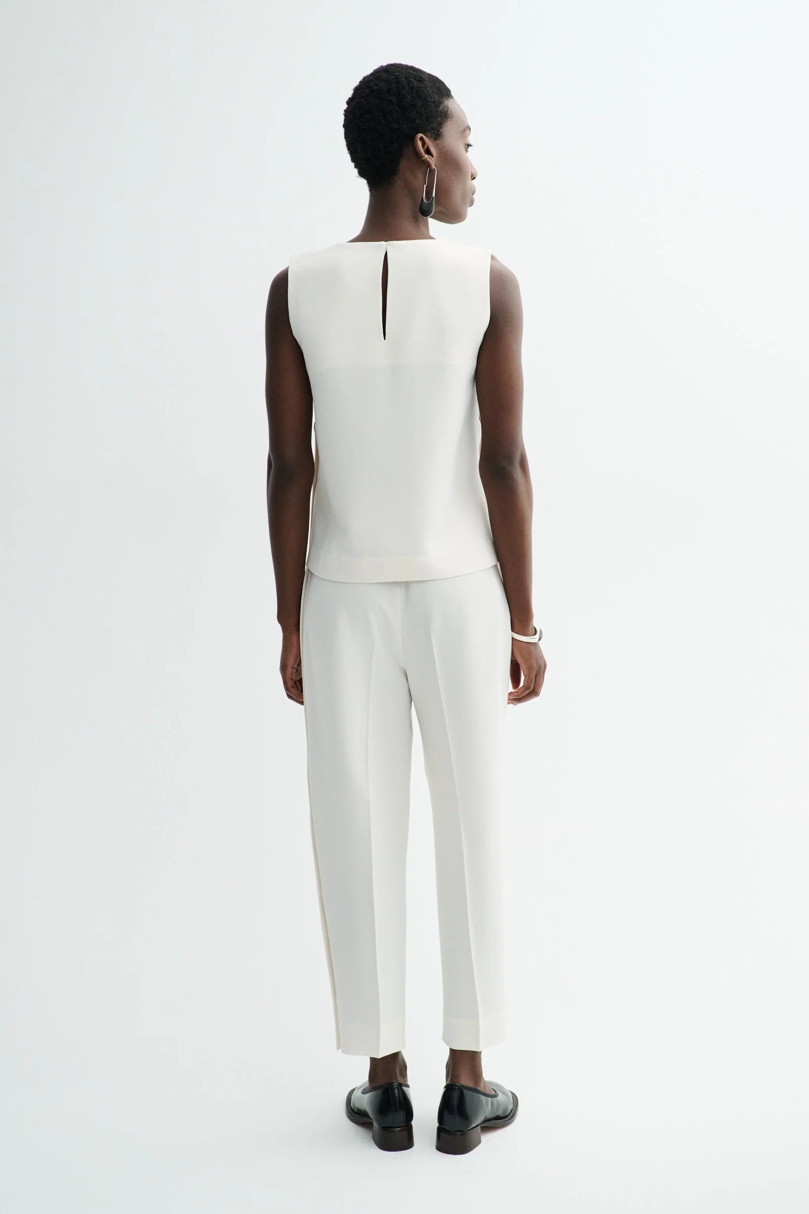Tena crepe georgette top - white
