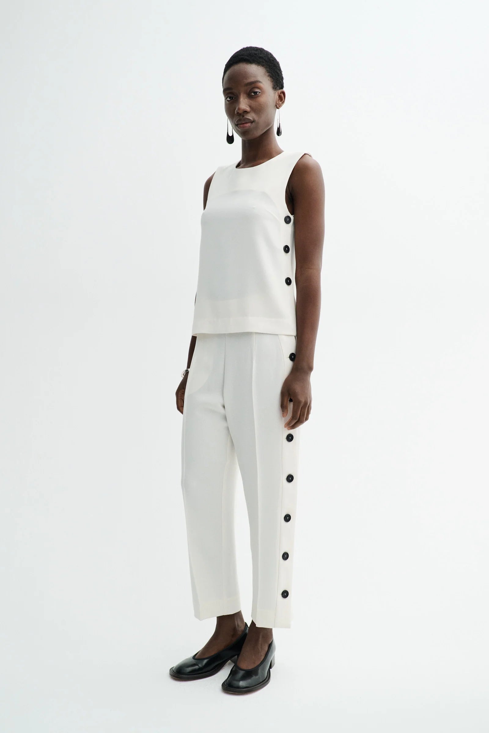 Tena crepe georgette top - white