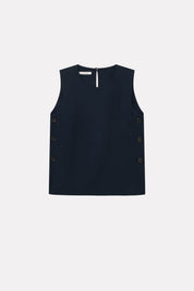 Tena crepe georgette top - navy