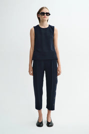 Tena crepe georgette top - navy