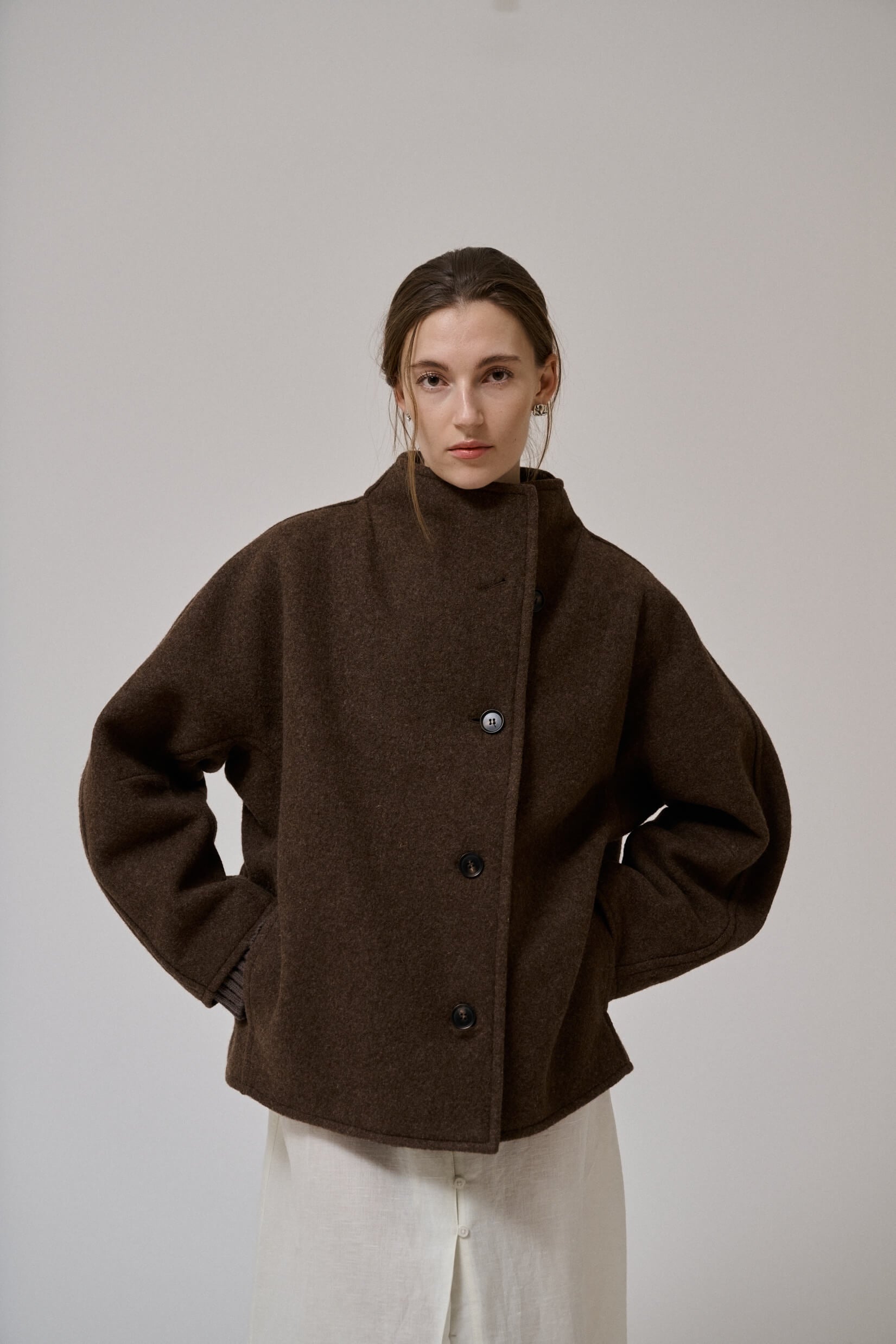 Thyme short wool coat