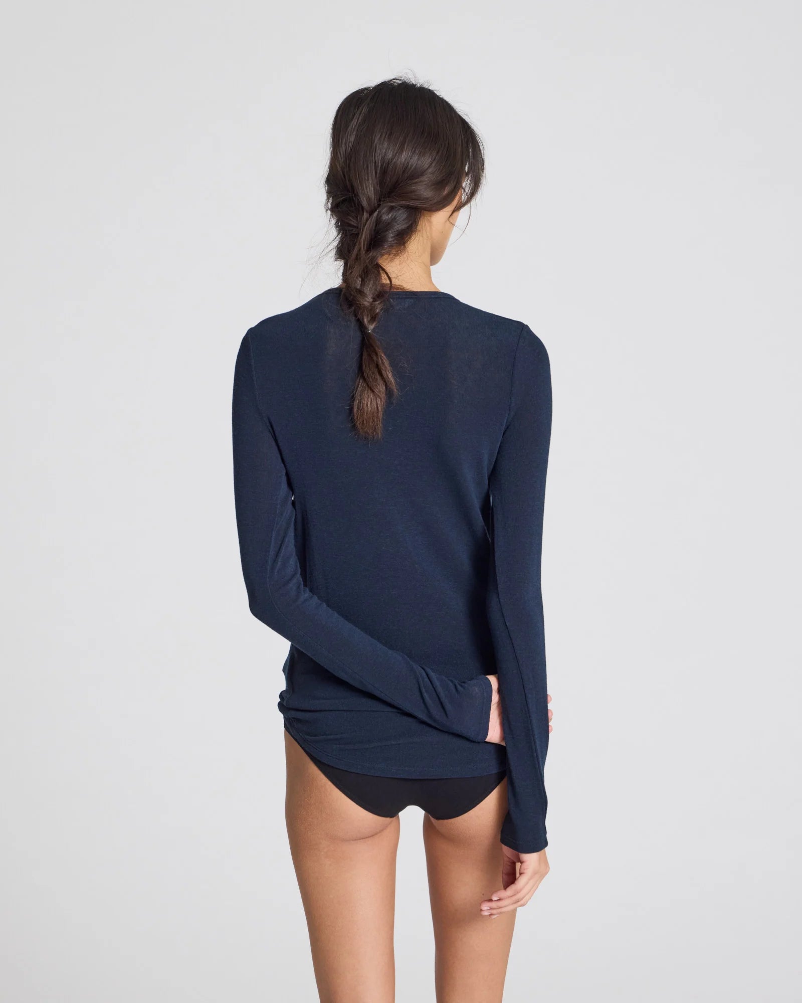 Thyra wool top - Midnight navy