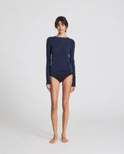 Thyra wool top - Midnight navy