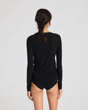 Thyra wool top - black