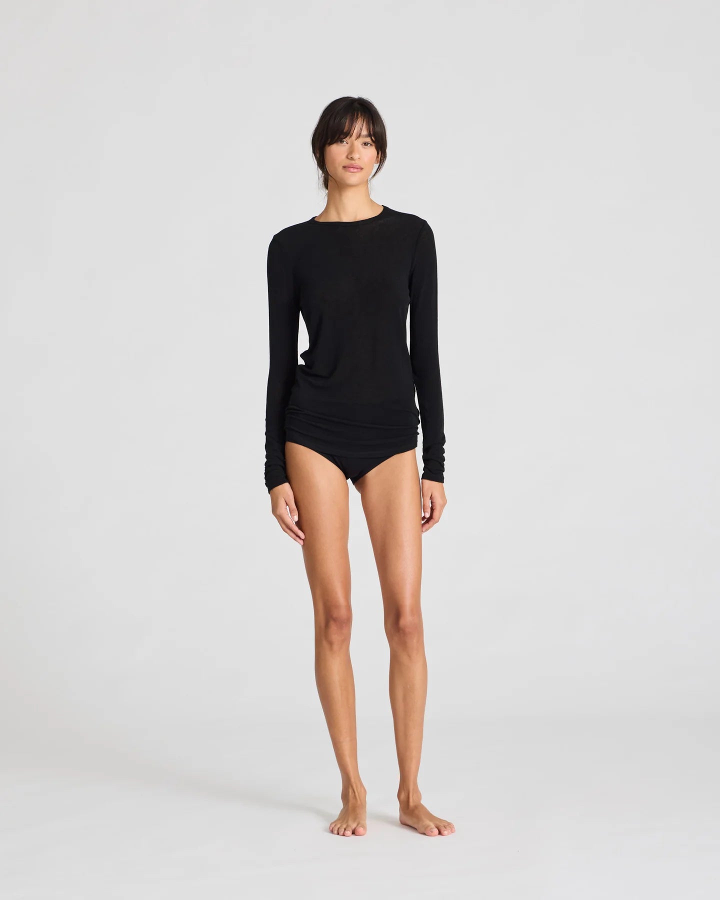 Thyra wool top - black