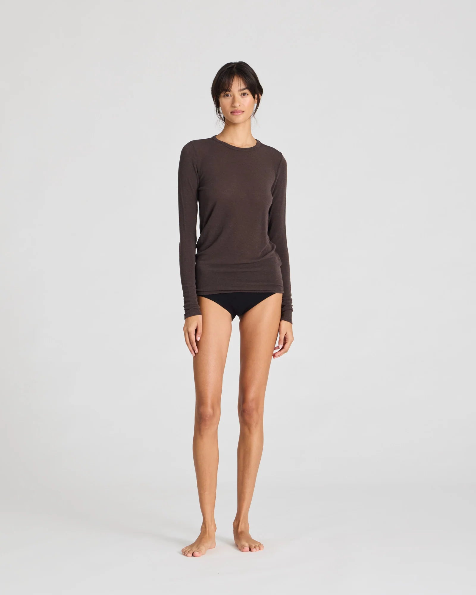 Thyra Wool Top - Mørkebrun