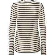 Thyra Wool Top - Reverse Dark Brown Stripe