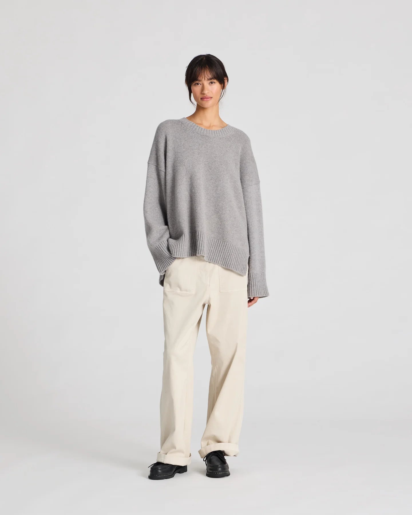 Vigga lambswool jumper - grey melange