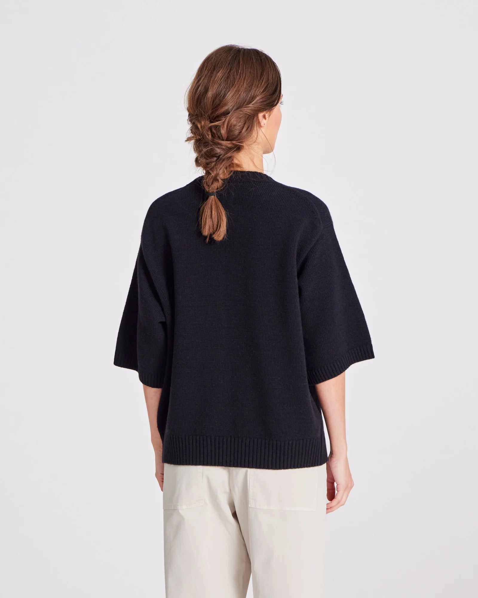 Tulle lambswool jumper - Black