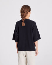 Tulle lambswool jumper - Black