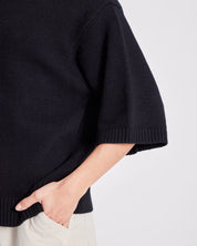 Tulle lambswool jumper - Black